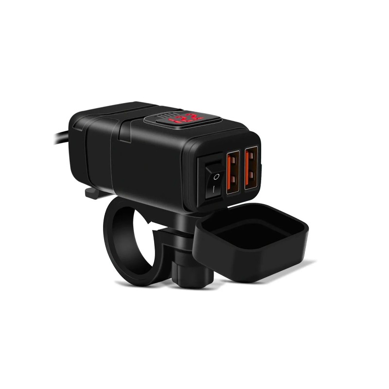 Chargeur USB 12V pour moto Lumitecs avec indicateur numérique de tension de  la batterie US5 - gearsbox