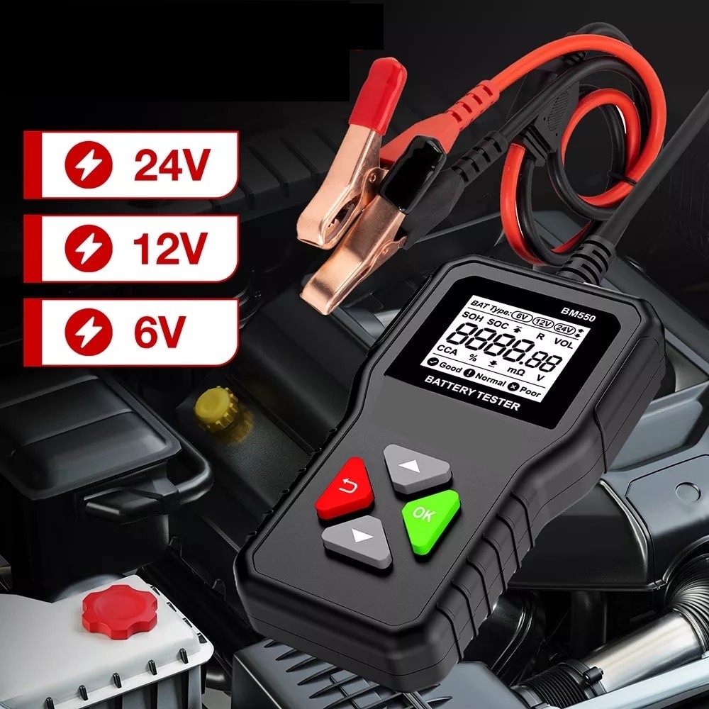 Testeur d’alternateur de batterie numérique 12v avec 6 lumières LED  Affichage Testeurs de batterie avec testeur de liquide de frein pour  voiture moto